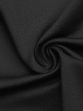 Black ribbed knit fabric with a smooth glossy finish for a cowl neck sleeveless bodysuit