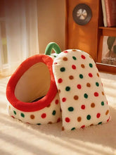 Gemütliches Haustiernest mit Polka-Dots, weichem Kürbis-Design und Griff