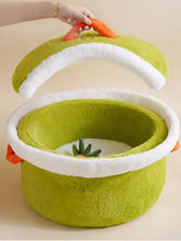 Cozy warm lime green carrot pet nest with thermal insulation