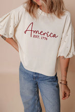 Cream America EST 1776 Shirt with Pearl Embellishments for Women