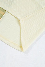 Cream and Green Striped Long Sleeve Knit Top for Women Woman T Shirts