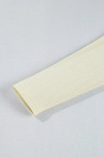 Cream and Green Striped Long Sleeve Knit Top for Women Woman T Shirts