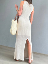 Cream Crochet Knit Maxi Dress Swim Cover-Up