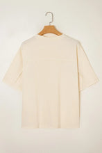 Cream Flower Patched T-Shirt for Women with Appliqué and Exposed Seams