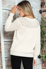 Cream Knit Sweater for Women Long Sleeve Pullover Acrylic Sweater Pullovers