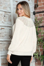 Cream Knit Sweater for Women Long Sleeve Pullover Acrylic Sweater Pullovers
