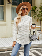 Cream Knit Sweater with Long Sleeve Length for Women