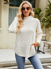 Cream Knit Sweater with Long Sleeve Length for Women White