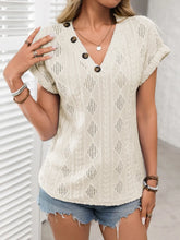 Cream Knit Top with Decorative Buttons for Women Dust Storm