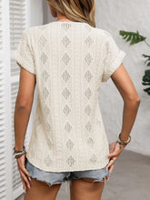 Cream Knit Top with Decorative Buttons for Women