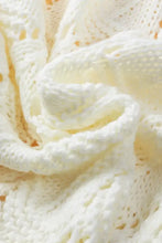 Cream lace long sleeve cardigan with openwork open front and white lace scarf