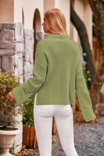 Cream Ribbed Sweater Pullover with Long Sleeves for Women