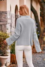 Cream Ribbed Sweater Pullover with Long Sleeves for Women