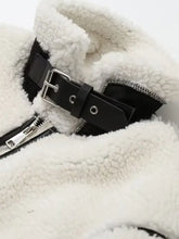 Cream Sherpa Jacket with Black Trim for Women Woman Outerwear