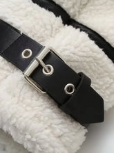 Cream Sherpa Jacket with Black Trim for Women Woman Outerwear