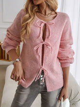 Cream Tie Front Knit Cardigan for Women Blush Pink Woman Outerwear