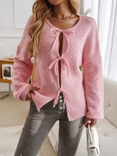 Cream Tie Front Knit Cardigan for Women Woman Outerwear