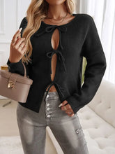 Cream Tie Front Knit Cardigan for Women Woman Outerwear