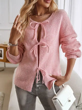 Cream Tie Front Knit Cardigan for Women Woman Outerwear