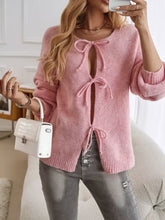 Cream Tie Front Knit Cardigan for Women Woman Outerwear