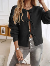 Cream Tie Front Knit Cardigan for Women Woman Outerwear