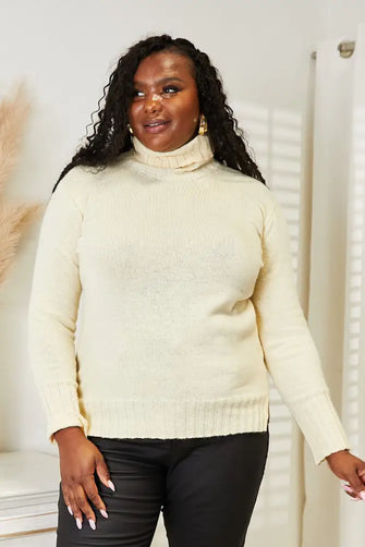 Cream Turtleneck Sweater for Women Pair with Your Favorite Jeans Size Cream Sweater Pullovers