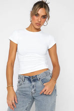 Crewneck Short Sleeve Tee White Woman T Shirts