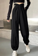 Crisscross Long Sweatpants Black One Size Woman Sweatpants