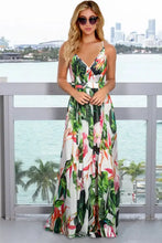 Crisscross Printed Surplice Cami Dress Dark Green Woman Maxi Dress