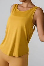 Crisscross Round Neck Active Tank Gold Woman Activewear