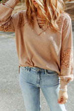 Crisscross V-Neck Waffle-Knit Top Woman Blouses