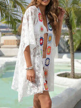 Crochet Open Front Cover-Up Swimwear Cover-Ups