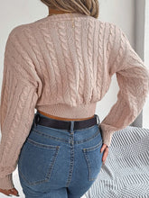 Cropped Cable Knit Sweater with Twisted Detailing