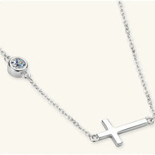 Cross 925 Sterling Silver Moissanite Necklace Fine Jewelry
