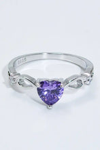 Crystal Heart 925 Sterling Silver Ring Rings