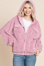 Culture Code Faux Fur Zip Up Hooded Jacket with Side Pockets Woman Outerwear