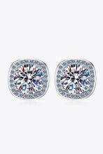 Ohrstecker mit 1 Karat Moissanit im Kissenschliff und Pavé-Halo aus Sterlingsilber