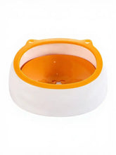 Cute cat ear pet bowls in white base with orange glossy ABS plastic