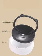 Black and white ABS plastic pet bowls with cute cat ear design and white base