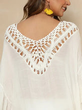 Cutout Ruffled Half Sleeve Cover-Up Swimwear Cover-Ups