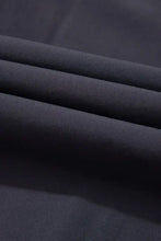 Cutout square neck jumpsuit with charcoal gray plush blanket