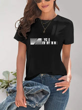 Black short-sleeve round neck T-shirt with white Cycle Everything graphic