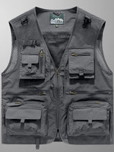 Men's Full Size Zip Up Vest Plus Size Dark Gray