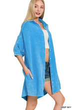 Zenana Washed Double Gauze Button Down Shirt Dress Casual Dresses