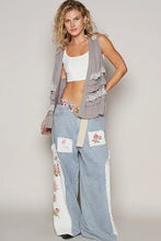 POL Ruffled Open Front Sleeveless Cardigan Woman Outerwear