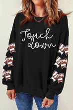 Letter Graphic Bow Long Sleeve Sweatshirt Black