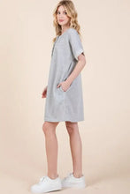 BOMBOM Casual Contrast Trim Henley Dress Casual Dresses