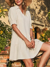 Johnny Collar Short Sleeve Mini Dress Casual Dresses