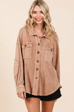 Mittoshop Mineral Wash French Terry Elbow Patch Shacket Woman Outerwear
