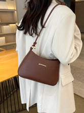 PU Leather Solid Color Shoulder Bag Dark Brown One Size Shoulder Bags